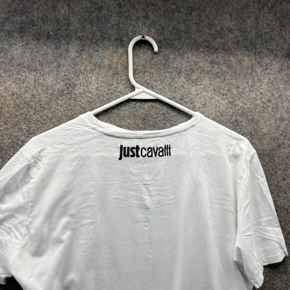 Just Cavalli Graphic Shirt Mens Medium White Black Tiger Print Designer Tee - Picture 9 of 11